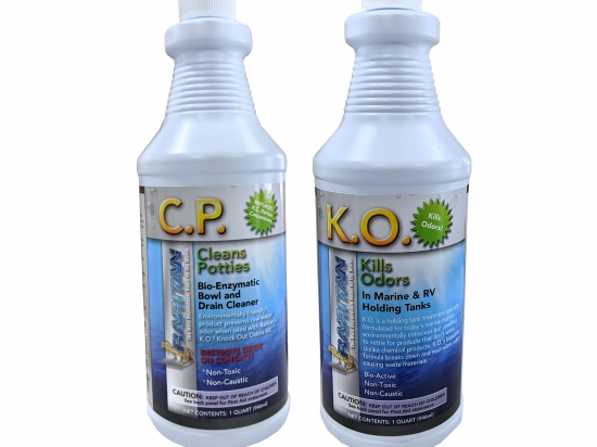 C. P. Cleans Potties, K. O. Kills Odors